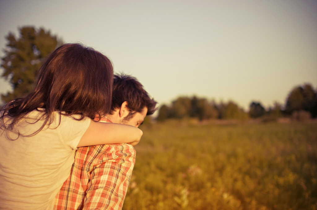 Couple in a field.