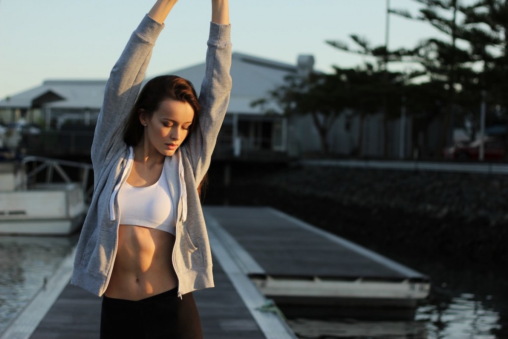 Woman stretching